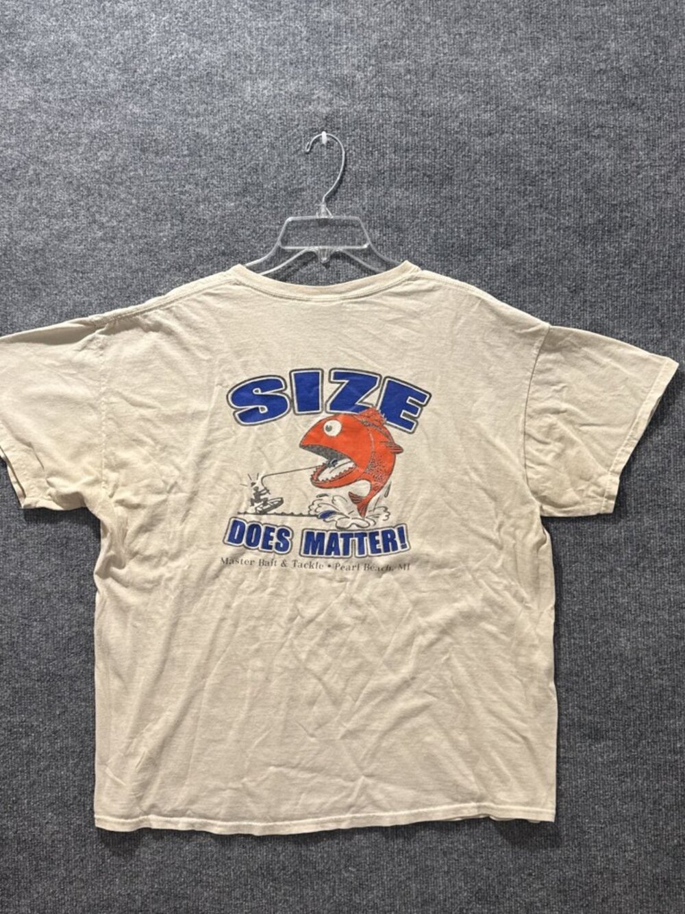 Gildan Beige 00 S Does Matter Master Bait Funny T Shirt Men Xl Y2K Sz DOES